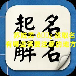 苏姓男 🌿 孩取名有哪些需要注意的地方